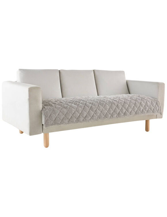 Prot&egrave;ge-assise canap&eacute; chenille matelass&eacute;e antiglisse (gris)