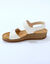 Sandales scratchées largeur confort en cuir (crème)