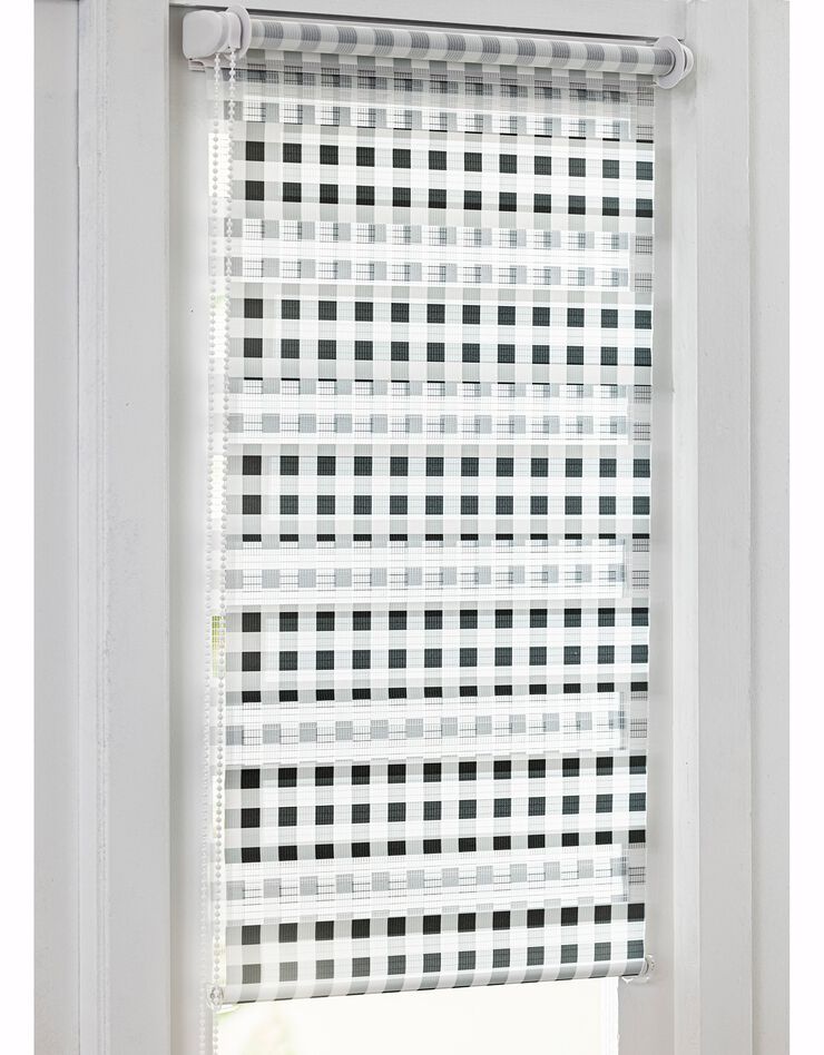Store jour/nuit motif carreaux vichy (blanc / noir)