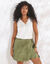 Jupe-short nouée, unie (kaki)