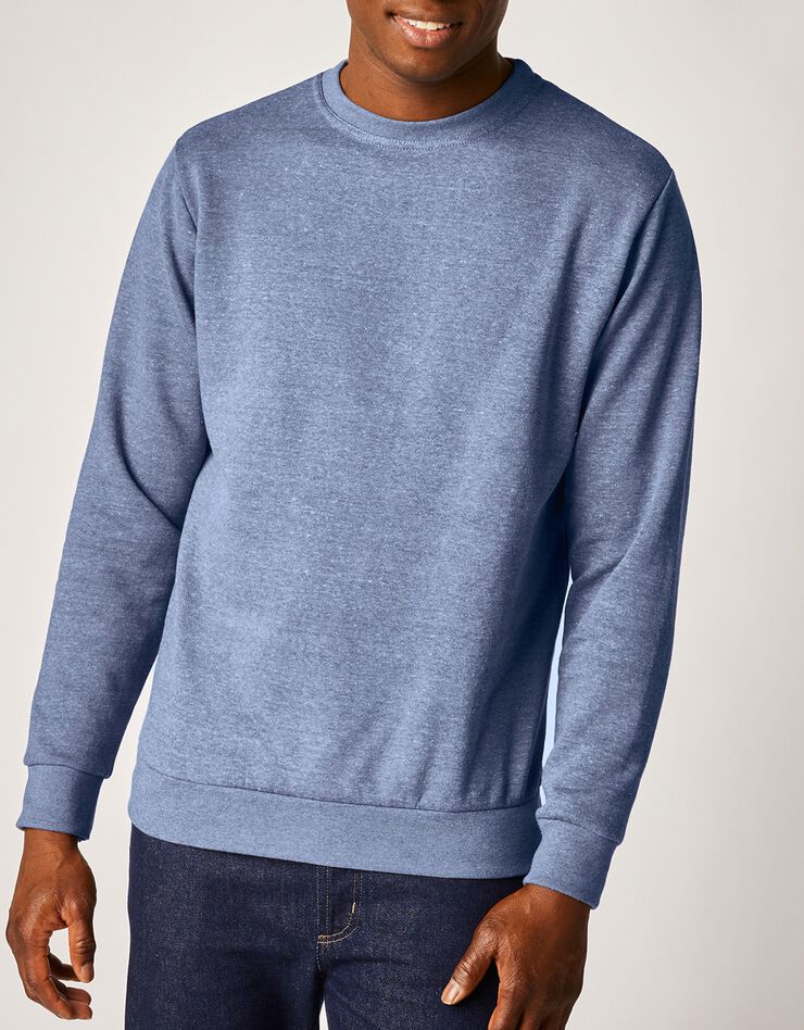 Sweat molleton col rond (bleu jean)