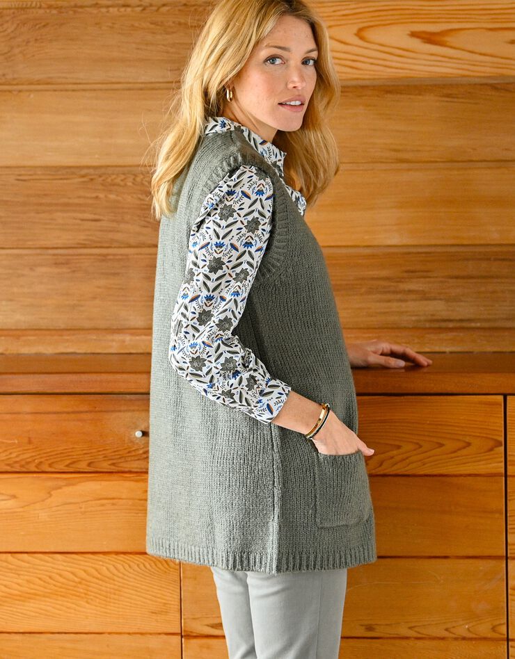 Gilet sans manches, toucher mohair (bronze) Gilet sans manches, toucher mohair (bronze)