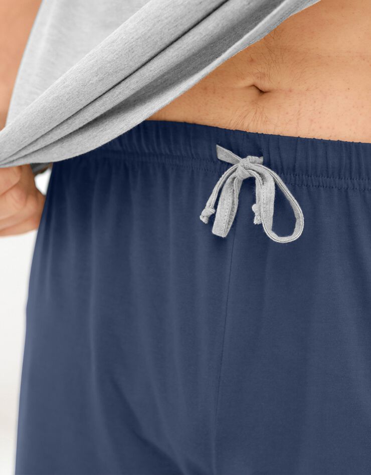 Pyjashort messages col V manches courtes (gris chiné / marine) Pyjashort messages col V manches courtes (gris chiné / marine)