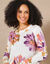 Pull imprimé fleurs (écru / parme)
