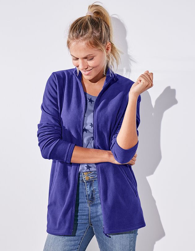 Veste polaire zippée manches longues (indigo) Veste polaire zippée manches longues (indigo)
