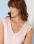 T-shirt col V boutons fantaisie (rose poudré)