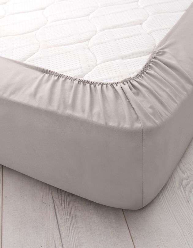 Drap-housse uni microfibre bonnet 28 cm (taupe)