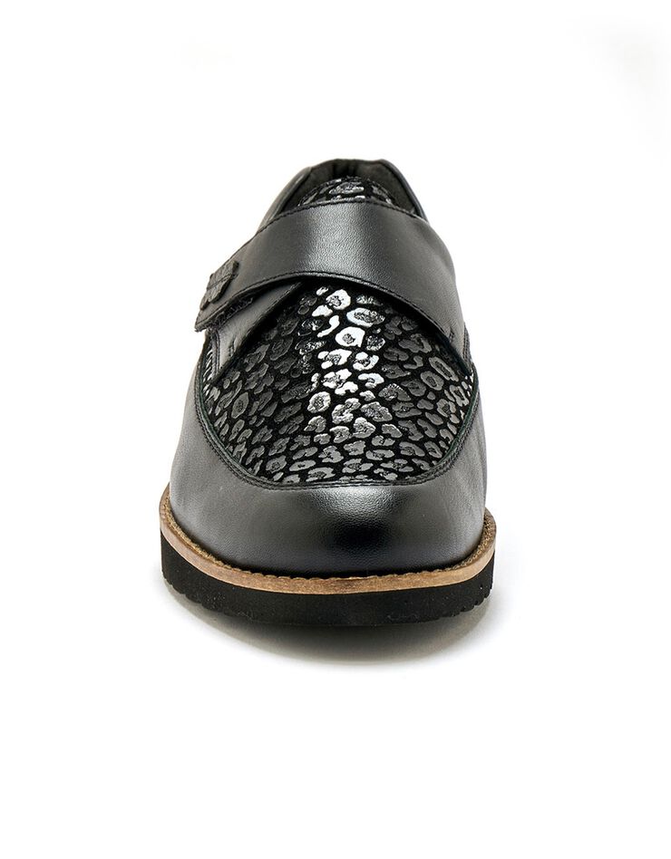 Derbies scratchées largeur confort tout cuir (noir) Derbies scratchées largeur confort tout cuir (noir)