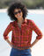 Chemise flanelle à carreaux (caramel / tomette)