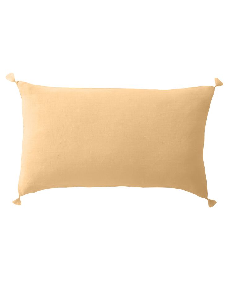 Housse de coussin unie 100% lin lavé - lot de 2 (miel) Housse de coussin unie 100% lin lavé - lot de 2 (miel)