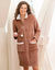 Robe de chambre maille polaire (noisette / &eacute;cru)