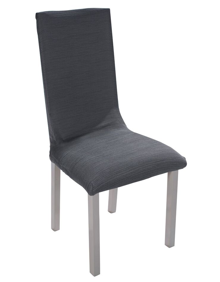 Housse chaise unie extensible - housse intégrale ou assise seule (gris)