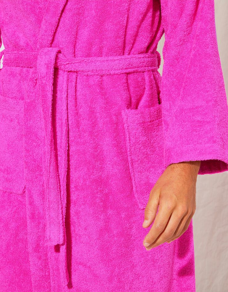 Peignoir mixte adulte col capuche éponge bouclette (fuchsia) Peignoir mixte adulte col capuche éponge bouclette (fuchsia)