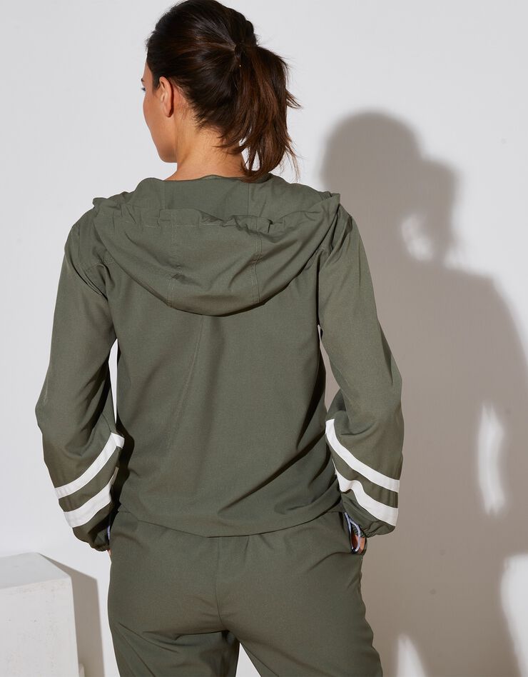 Veste à capuche zippée (kaki / blanc) Veste à capuche zippée (kaki / blanc)