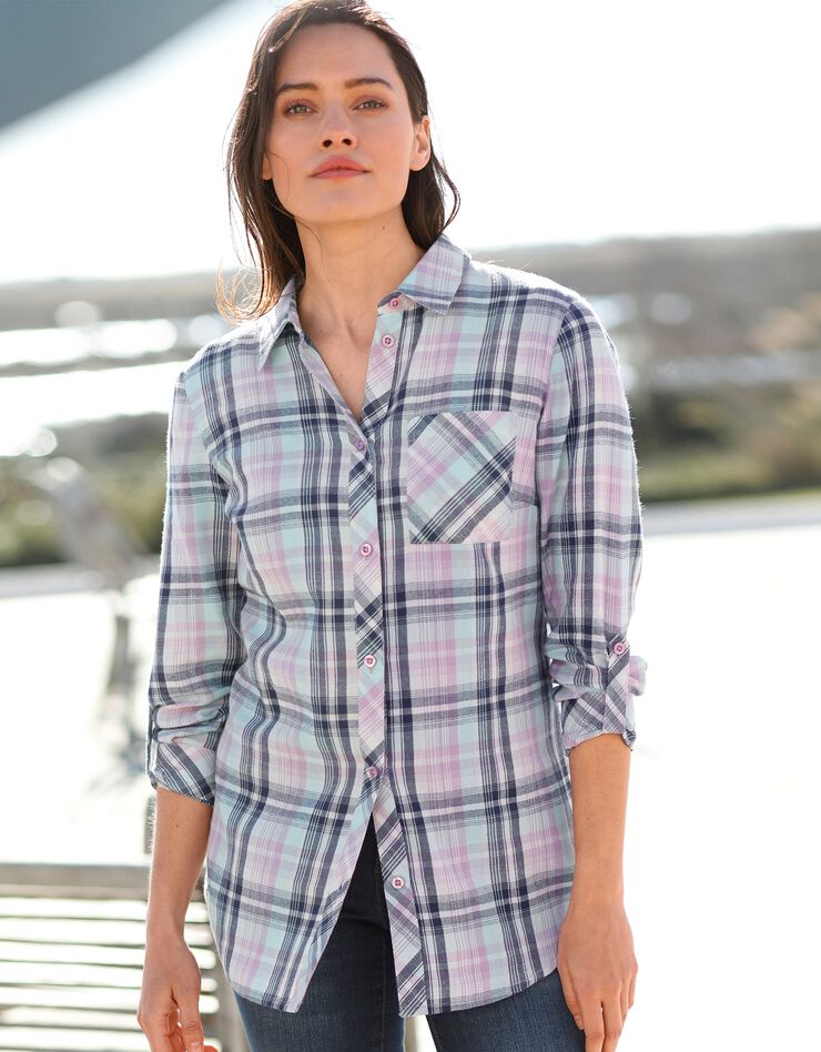 Chemise flanelle à carreaux (lilas / céladon) Chemise flanelle à carreaux (lilas / céladon)