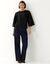 Pull court &eacute;vas&eacute; raglan, larges manches 3/4  (noir)