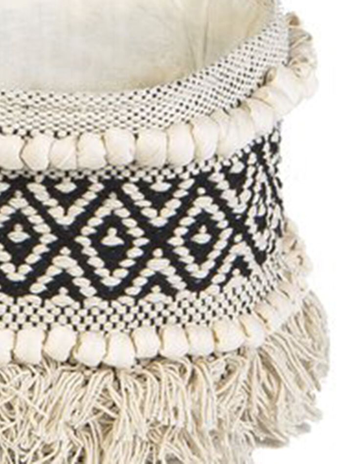 Panier de rangement en coton Aborigène (naturel/noir)