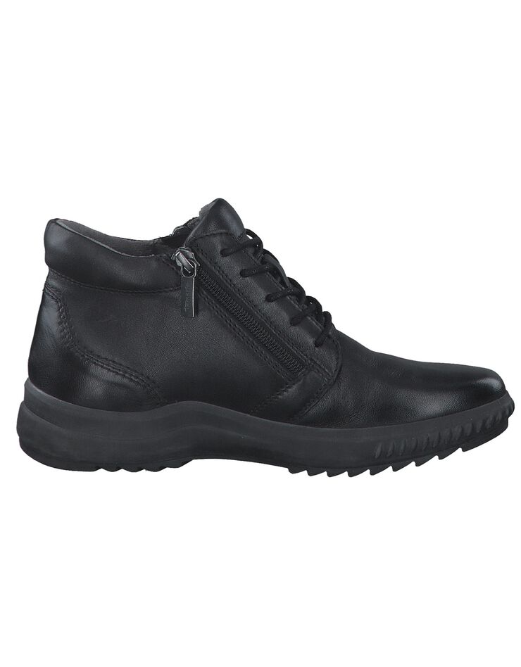 Bottines noir dessus cuir - largeur confort (noir)