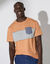 T-shirt rayé manches courtes (abricot)