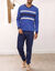 Pyjama pantalong tricolore - lot de 2 (bleu + gris)