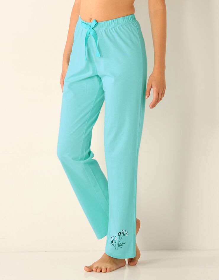 Pantalon pyjama jersey (aqua)