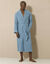 Peignoir de bain mixte col ch&acirc;le - triple gaze de coton  (bleu)