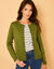 Cardigan boutonné, coton mélangé (kaki)
