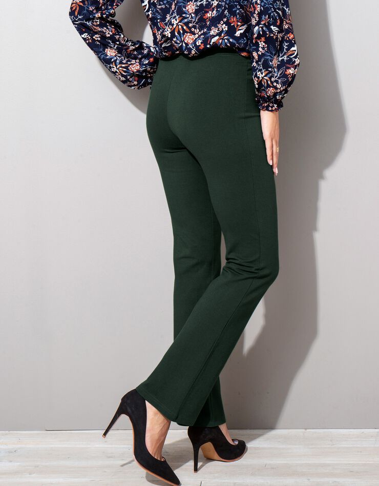 Legging trompette uni base évasée, taille élastiquée (vert sapin) Legging trompette uni base évasée, taille élastiquée (vert sapin)