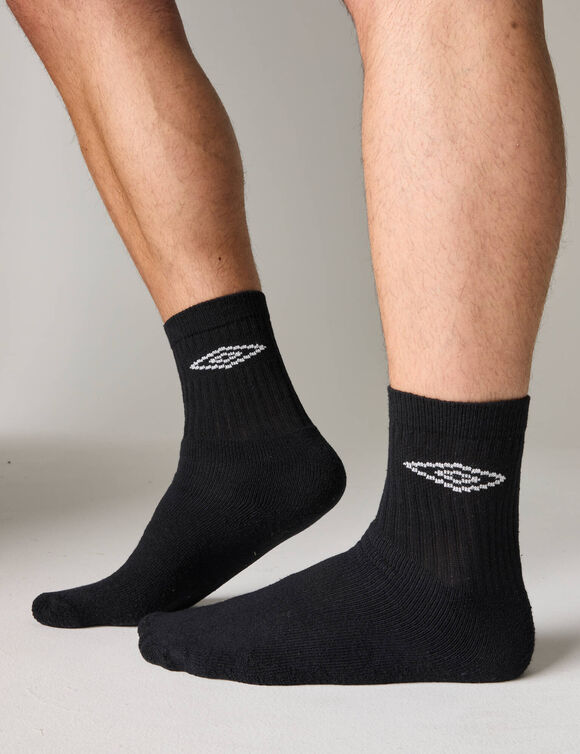 Mi-chaussettes sport - lot de 3 paires (noir)
