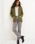 Gilet long, maille poilue (kaki)