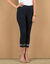 Legging 3/4 imprimé, taille élastiquée (noir / écru)