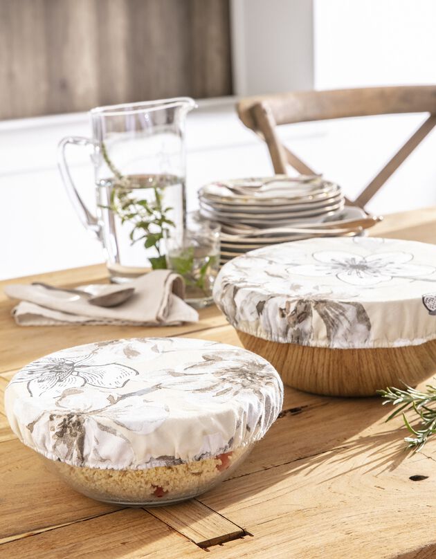 Charlotte alimentaire de conservation élastiquée, lot de 2 - collection upcycling (beige)
