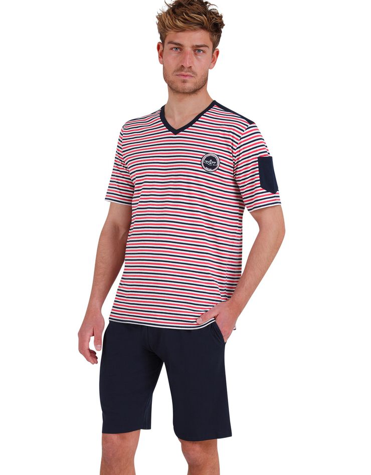 Pyjashort Athéna® rayures (marine / rouge) Pyjashort Athéna® rayures (marine / rouge)