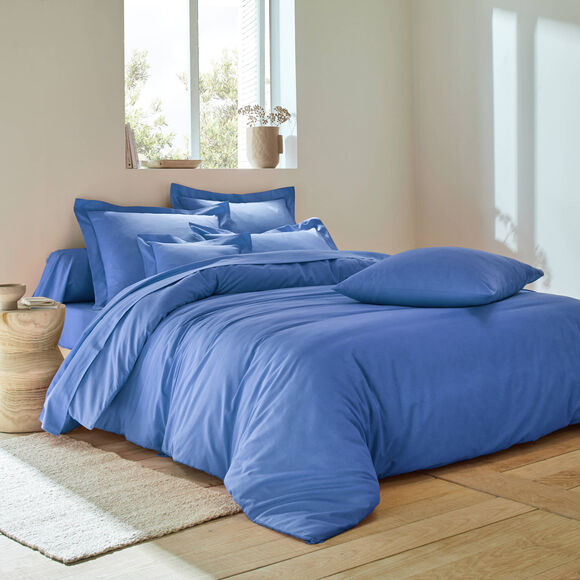 Linge de lit uni coton  (océan)