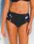 Culotte de bain taille haute Davao imprimé pois (noir / blanc)