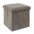 Coffre-pouf pliable, revêtement tissu côtelé (gris)