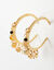 Boucles d’oreilles métal frappé et pierres (doré)