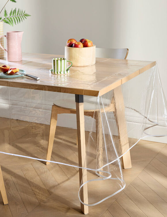 Nappe toile cir&eacute;e translucide (transparent / blanc)