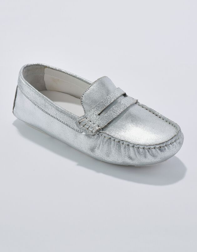 Mocassins en cuir lisse - argenté (argenté)