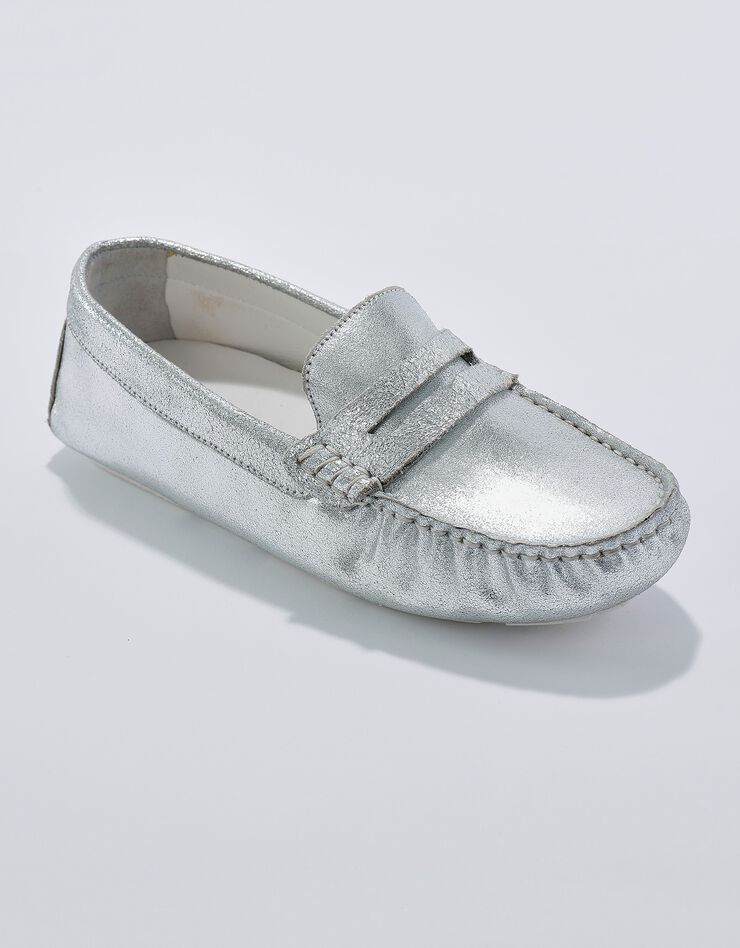 Mocassins en cuir lisse - argenté (argenté)