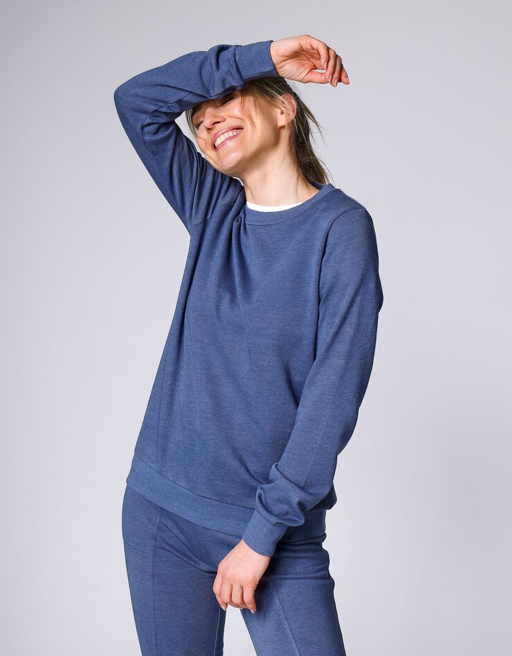 Sweat en molleton (bleu grisé)