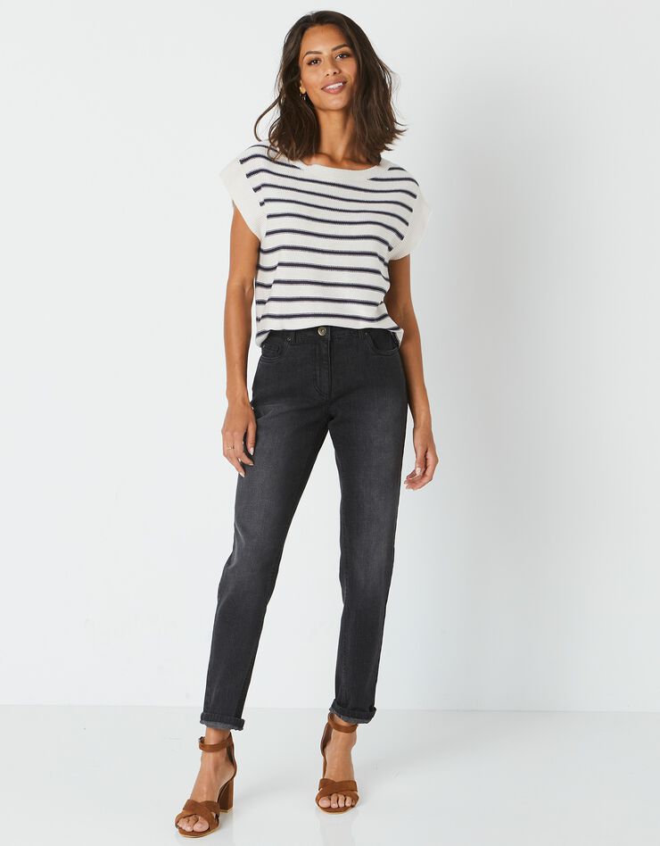 Jean stretch coupe mom spécial petites (noir) Jean stretch coupe mom spécial petites (noir)