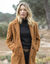 Manteau maille bouclette col tailleur (caramel)