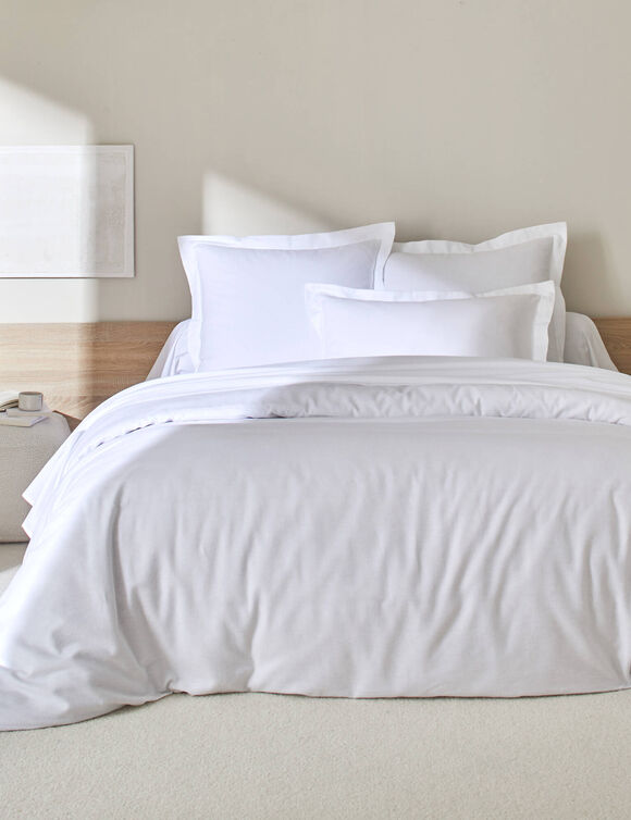 Linge de lit uni flanelle (blanc)