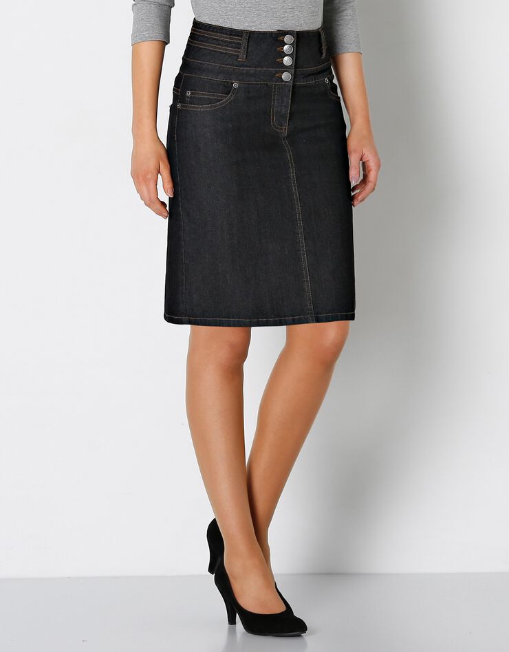 Jupe jean taille haute (black) Jupe jean taille haute (black)