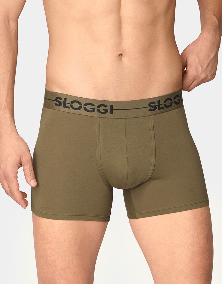 Boxer coupe short "Go"- lot de 2 (kaki + gris) Boxer coupe short "Go"- lot de 2 (kaki + gris)