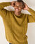 Pull col rond maille irlandaise (curry mouliné)