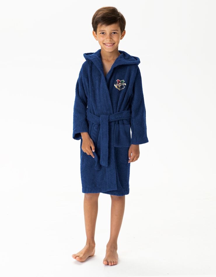 Peignoir de bain enfant Harry Potter® col capuche (bleu)