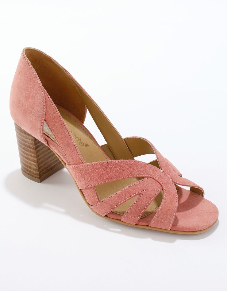 Sandales bout ouvert, cuir (corail) Sandales bout ouvert, cuir (corail)