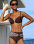 Bas de maillot de bain taille haute uni - effet drapé (chocolat)